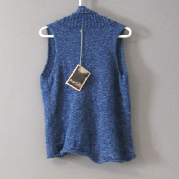 NEW Amy Brill Crossover Knit Vest Sweater Blue - Picture 3 of 6